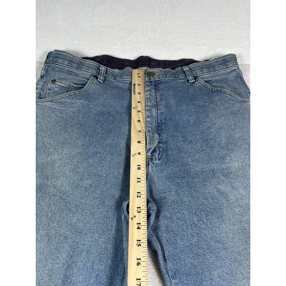 Wrangler Jeans Mens 38x32 Blue Relaxed Fit Straight Leg Premium Denim 97601VR